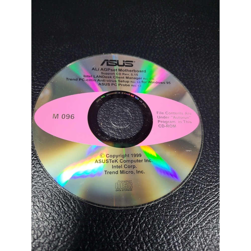 ASUS ALI AGPset Mainboard Support CD Rev. 5.15-M096-1999-RARE VINTAGE-SHIPS N24H